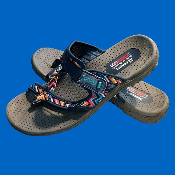 Skechers Reggae Blue Red Yellow Rasta Vegan Strap Sport Sandal 10 - Picture 7 of 7